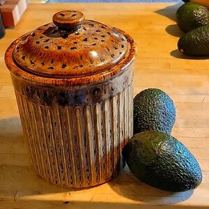 Cheetah patterned Cannister. Cute! Can be used for dog cookies, coffee pods